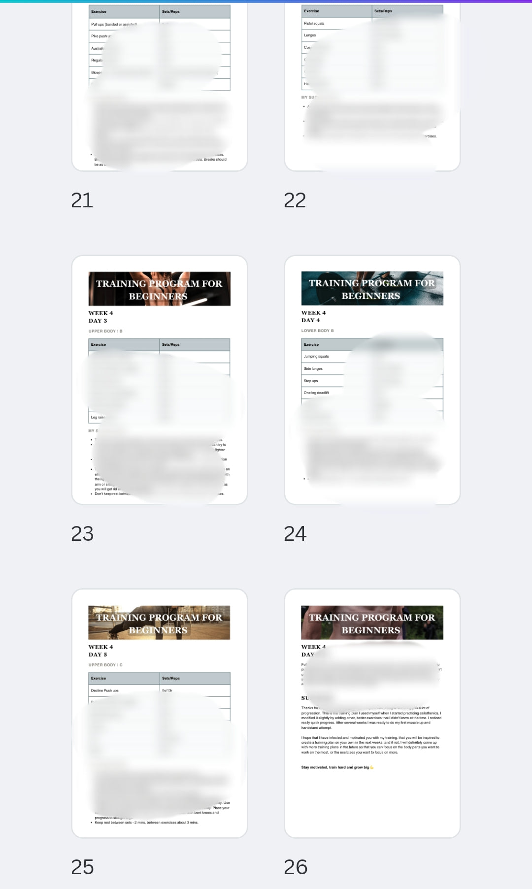 Set of 4 programmes - from beginner to intermediate in 5 months