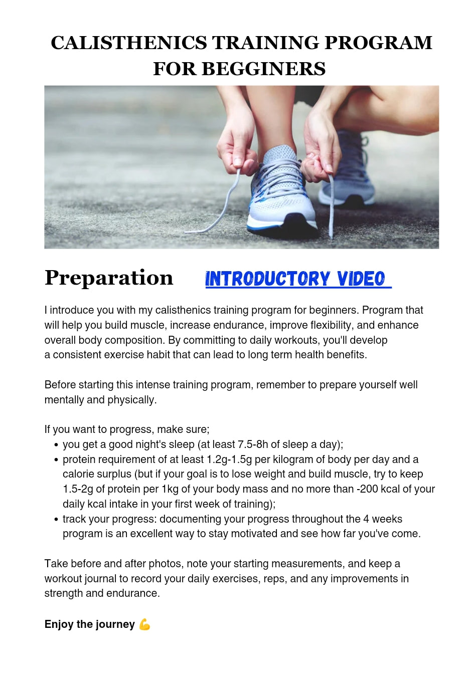 Calisthenics bodyweight program for beginners - 4 weeks program PL/ENG